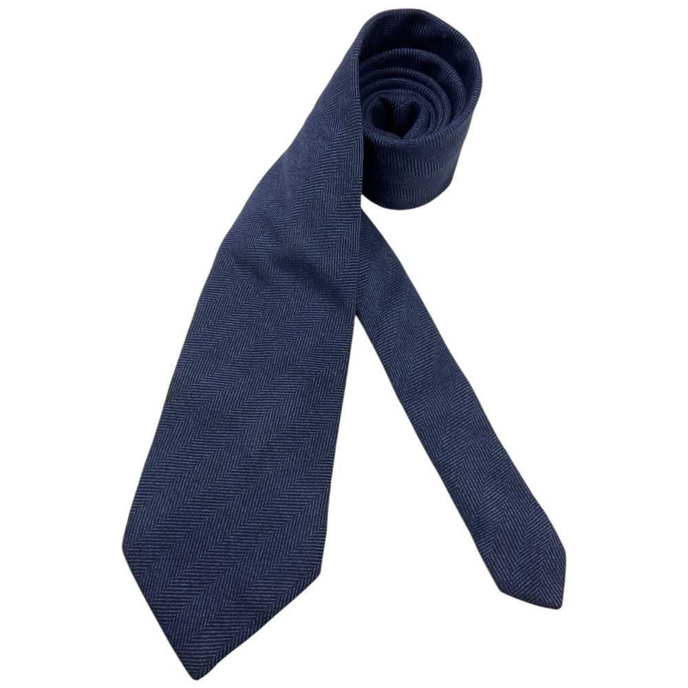 SOLD CHURCH’S Navy/Blue Striped Geometric Cotton LUXURY Tie HANDMADE ITALY